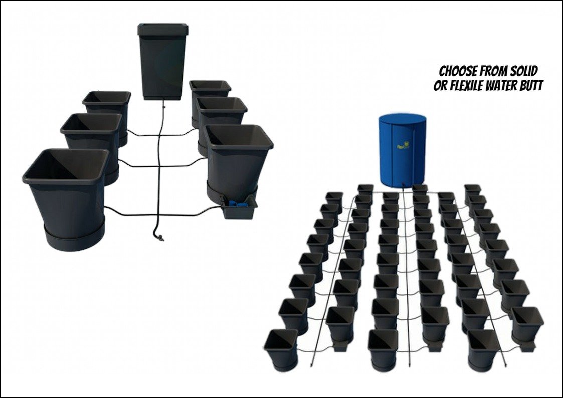 Auto Pot AutoPot XL Solid Flexible Water Butt Kits Systems Hydroponics 25L Pots (Tank Type: Solid; Tank Size: 250L; Pot Qty: 48)