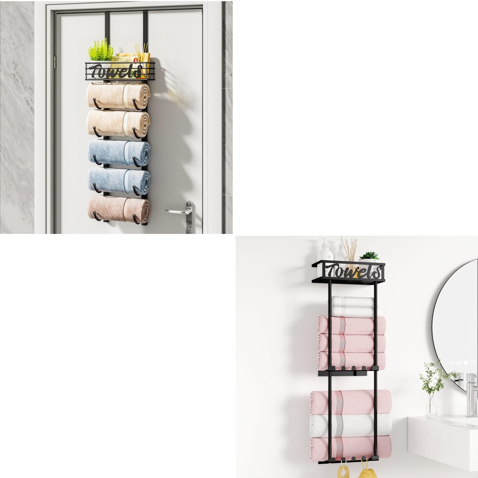 HapiRmTowel Rack Bathroom Storage