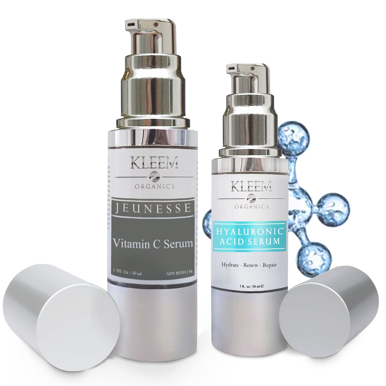 NEW OFFER - Brightening Vitamin C Serum for Face & Hydrating Hyaluronic Acid Serum for Face - Natural & Organic Anti Aging Serum Duo for Skin Repair and Renewal - Best Bundle for Youthful Glowing Skin