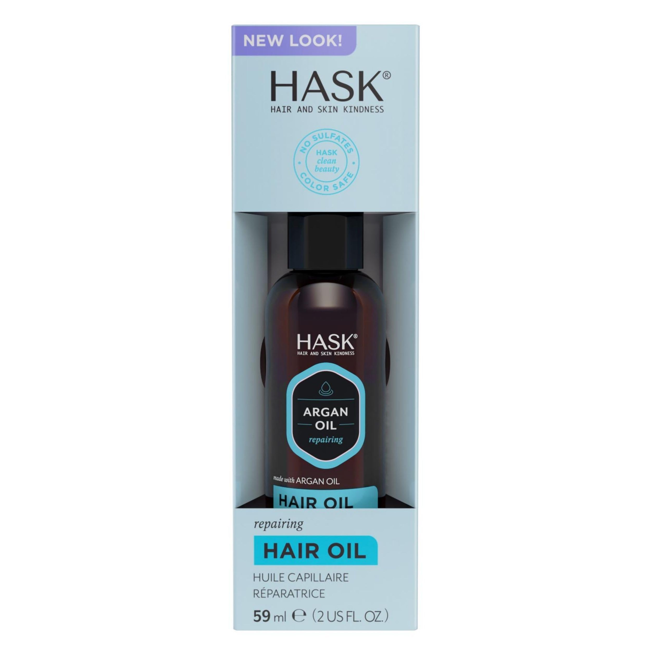 HASKArgan Oil Hair Oil for shine and frizz control repairing for all hair types, colour safe, and cruelty-free -1 59mL Bottle