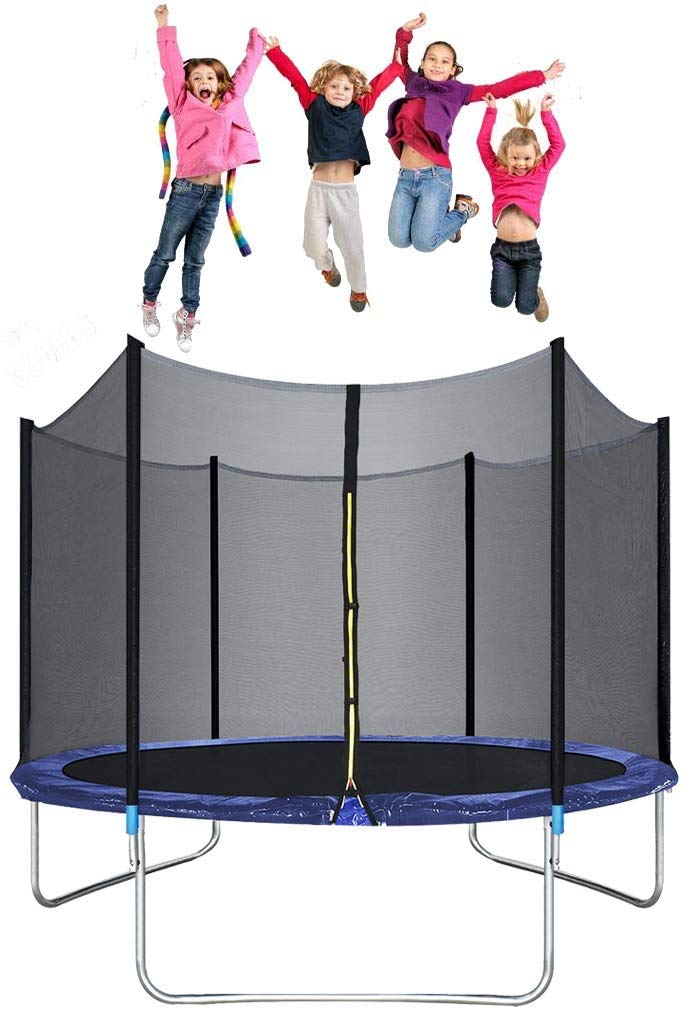 Bigacc 10FT Round Trampoline, Best Combo Trampoline Fitness Equipment with Ladder Jumping Mat Outdoor Trampoline Net Trampoline Mat for Kids, Sportspower Trampoline with Safety Enclosure