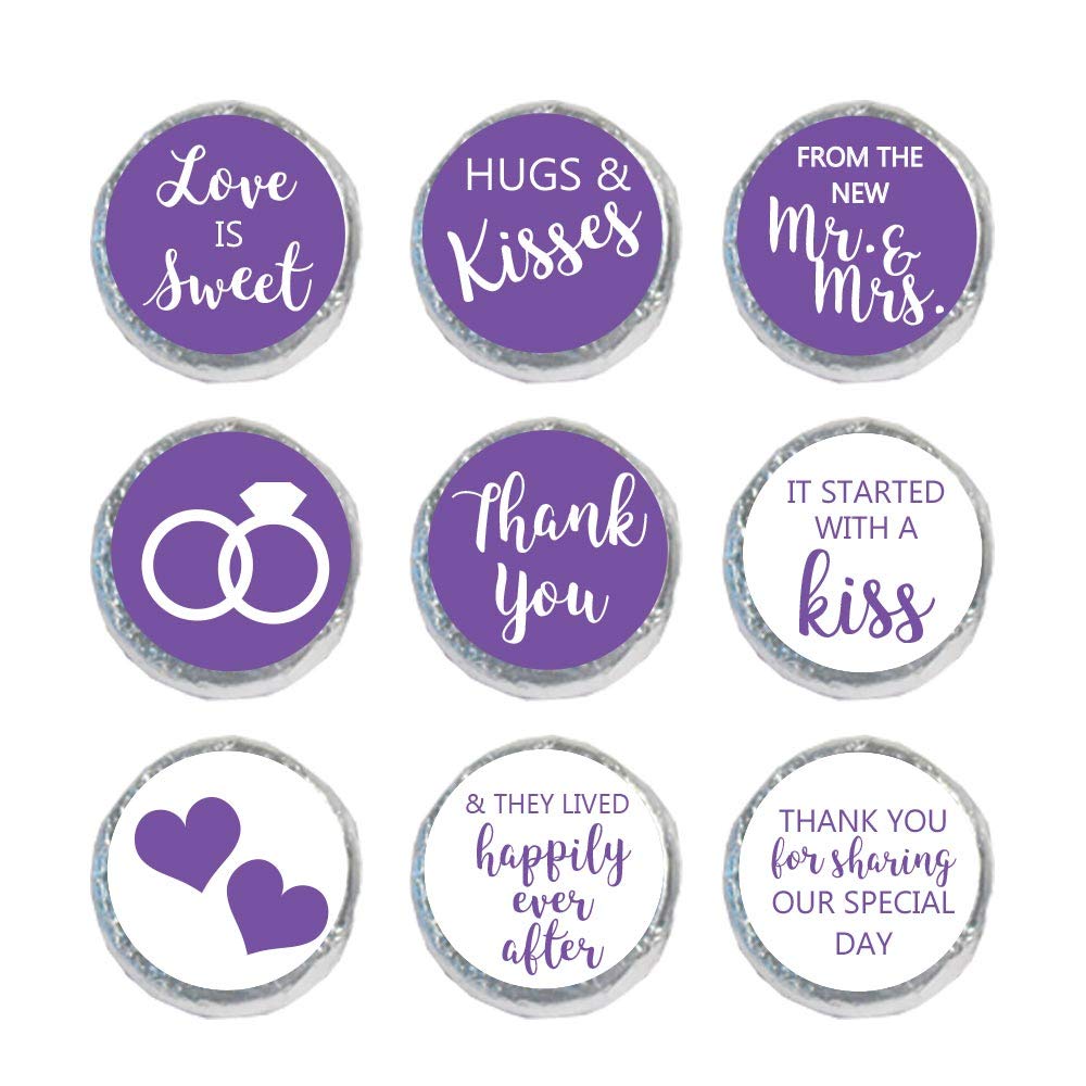 Mini Candy Stickers Wedding Favors Set of 324 (Purple)