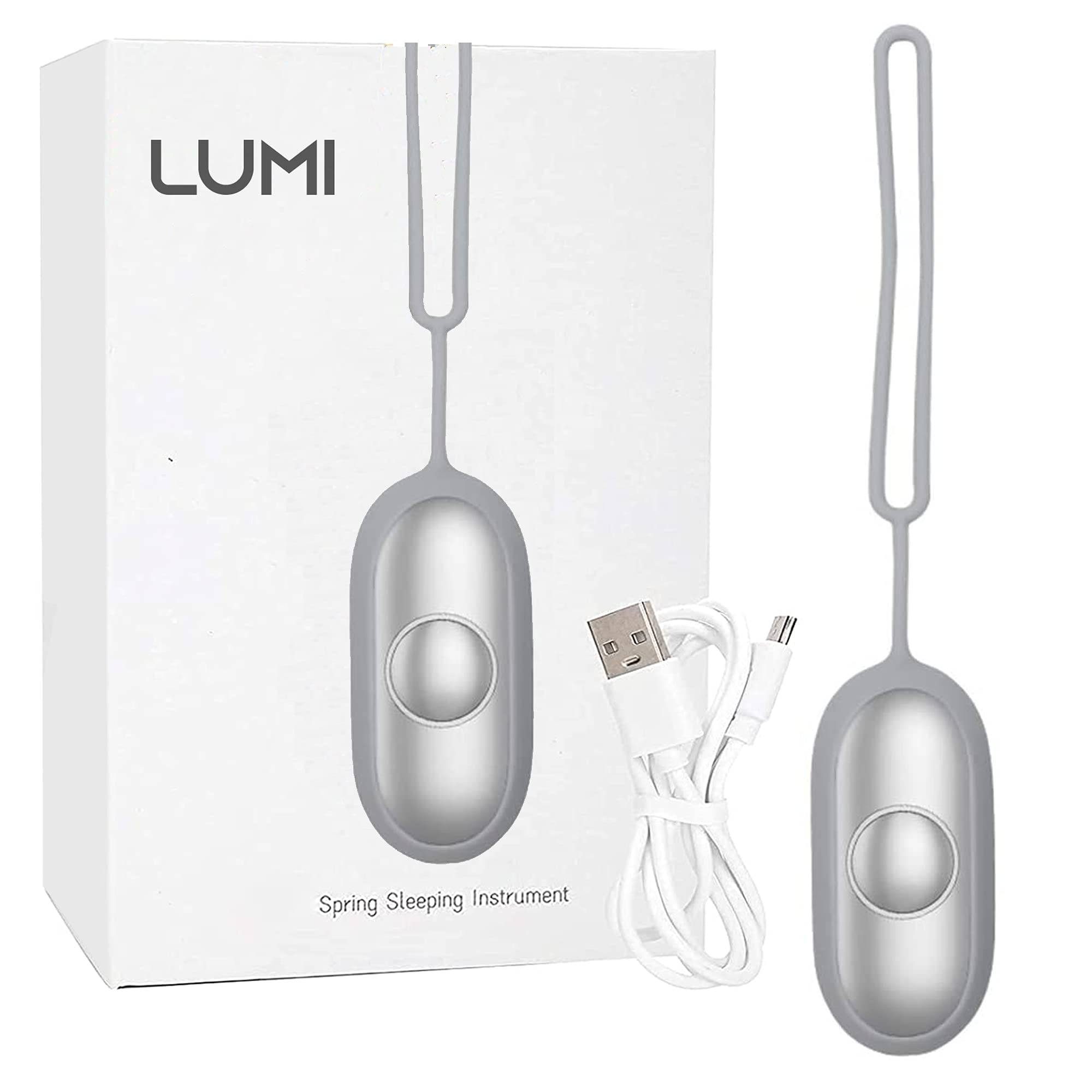 LUMI | Sleep Aids for Adults | Insomnia Relief | Sleep Aid | Stress Relief | Anxiety Relief | Portable & Rechargeable | Natural Sleep Aid | Silver