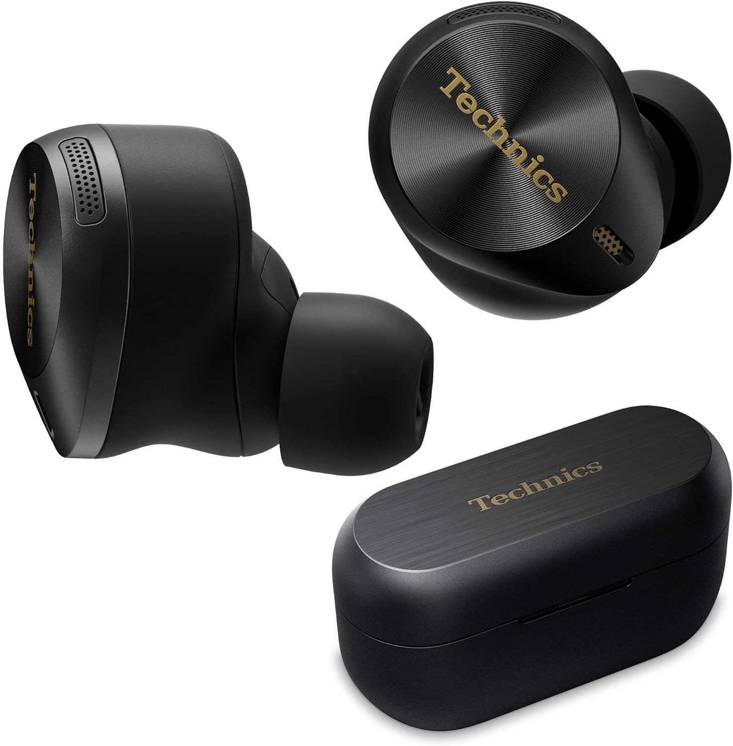 TechnicsPremium Hi-Fi True Wireless Bluetooth Earbuds with Advanced Noise Cancelling, 3 Device Multipoint Connectivity, Wireless Charging, Hi-Res Audio + Enhanced Calling - EAH-AZ80-K (Black)