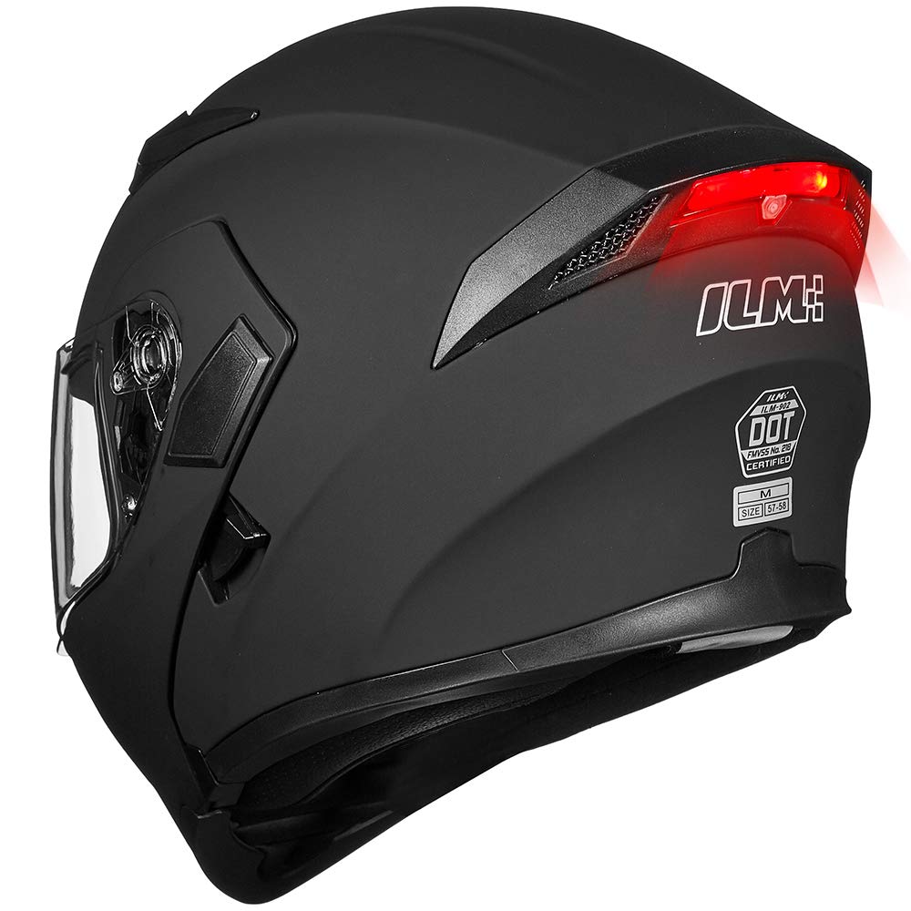 ILM Motorcycle Dual Visor Flip up Modular Full Face Helmet DOT 6 Colors Model 902