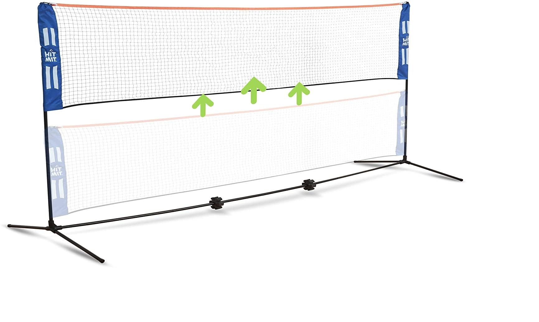 HIT MIT Adjustable Height Portable Badminton Net Set - Competition Multi Sport Indoor or Outdoor Net for Playing Pickleball, Kids Volleyball, Soccer Tennis, Lawn Tennis - Easy and Fast Assembly