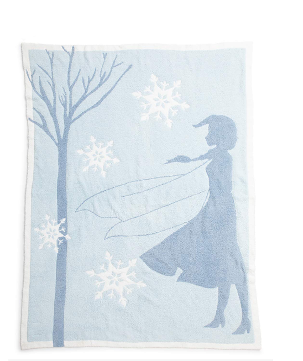 Barefoot Dreams CozyChic Frozen Disney Blanket, Soft Blanket, Cozy Blanket- Ice Blue Multi-45”x60”