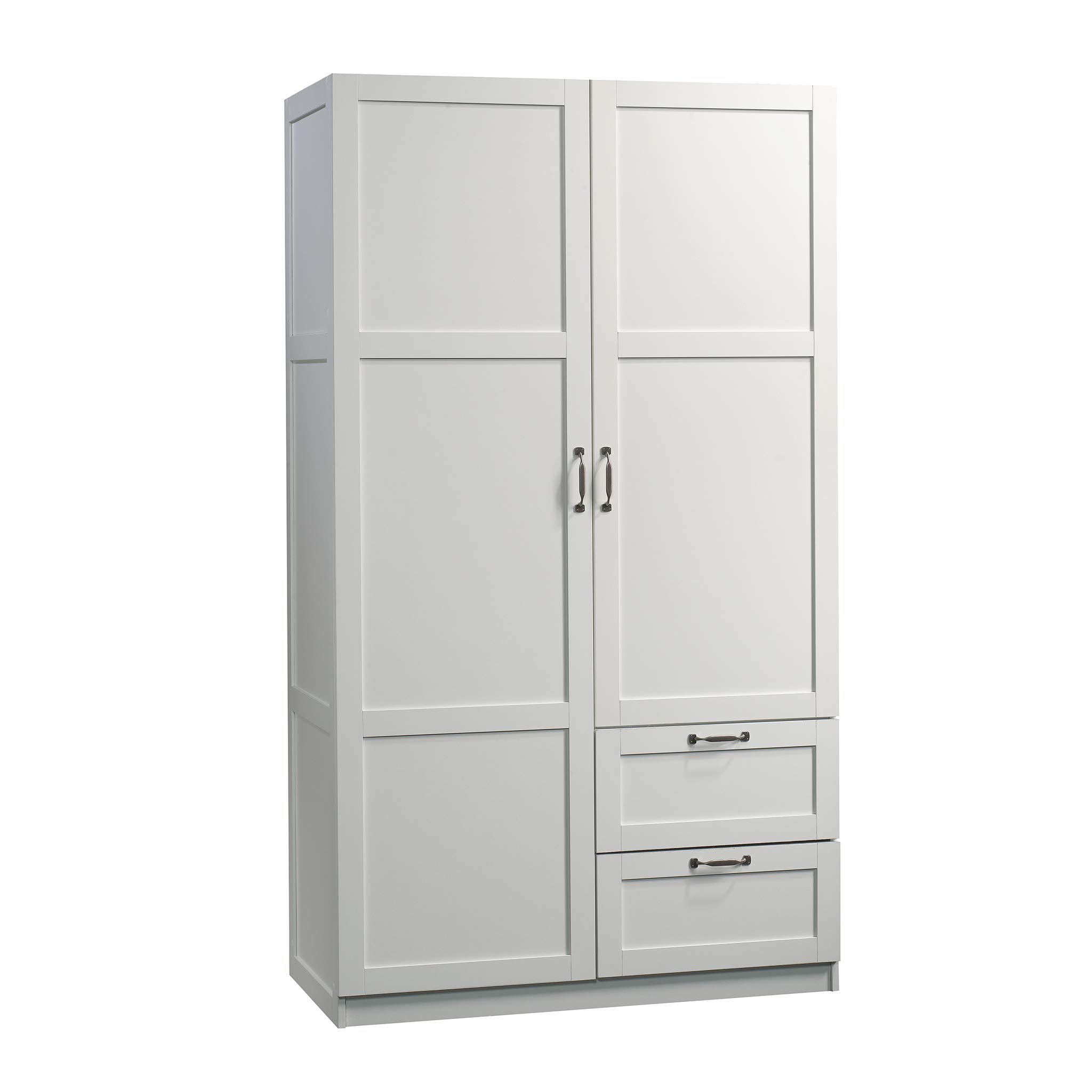 Sauder Miscellaneous Wardrobe/Storage Pantry Cabinet, L: 40.0" x W: 19.45" x H: 71.1", Soft White