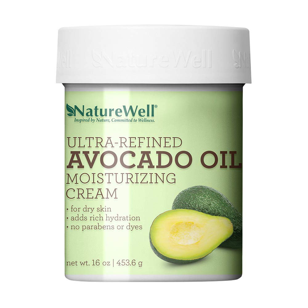 NATUREWELL Ultra-Refined Avocado Oil Moisturizing Cream for Face, Body & Hands, Shields Skin From Environmental Stressors, Adds Rich Hydration, & Absorbs Easily, No Parabens or Dyes,16 oz