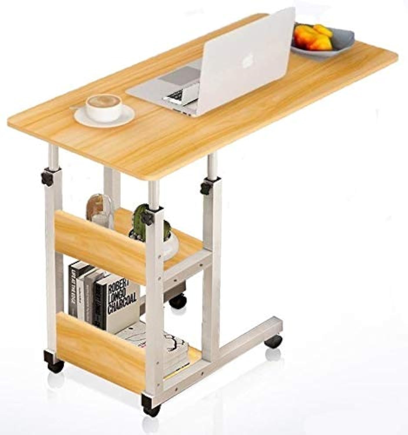 Study Table Office Desk Workstation with Storage Shelves Large Computer Desk (Maple, A-80 * 40)