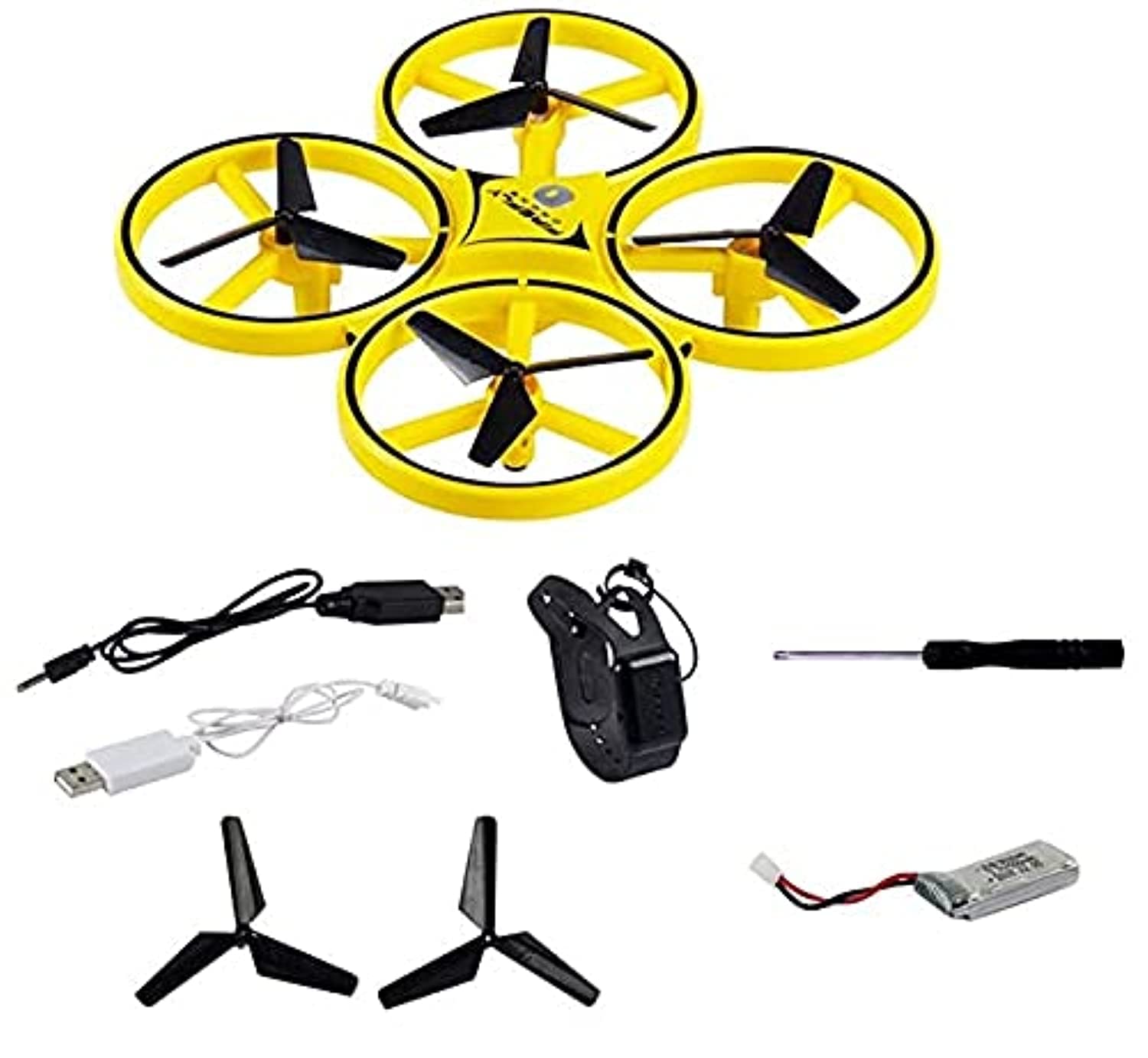 Volwco LED Lighting Gesture Remote Control 4-axis Aircraft Quadcopter for Kids and Adult