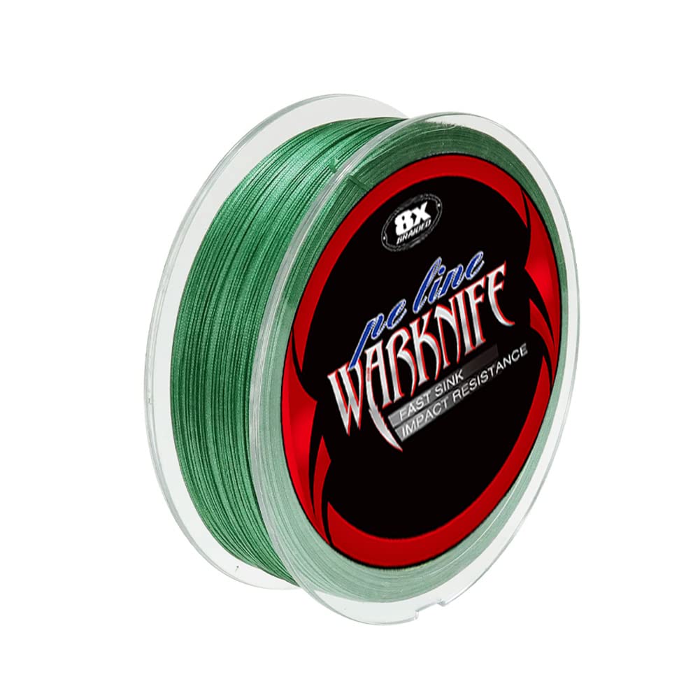 Warknife8 Strands Braided Fishing Line, 100M-300M-500M-1000M/109/328/547/1093Yards 6LB-300LB Super Strong Wear-Resistant Tensile Strength Small Diameter Fishing Wire, Multiple Colors…