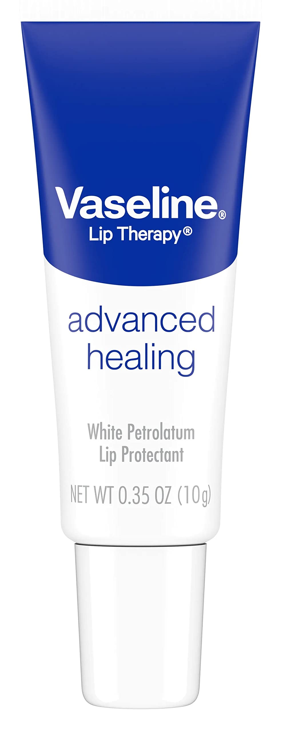 Vaseline Lip Therapy Advanced Healing Lip Balm Tube 3-Pack – White Petroleum Lip Protectant, 0.25 Oz Ea