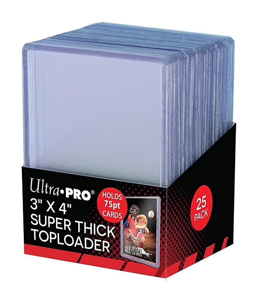 Ultra Pro 3 x 4 Super Thick Baseball Card Toploaders,Polyvinyl Chloride, Holds 75pt Cards (Pack of 25)