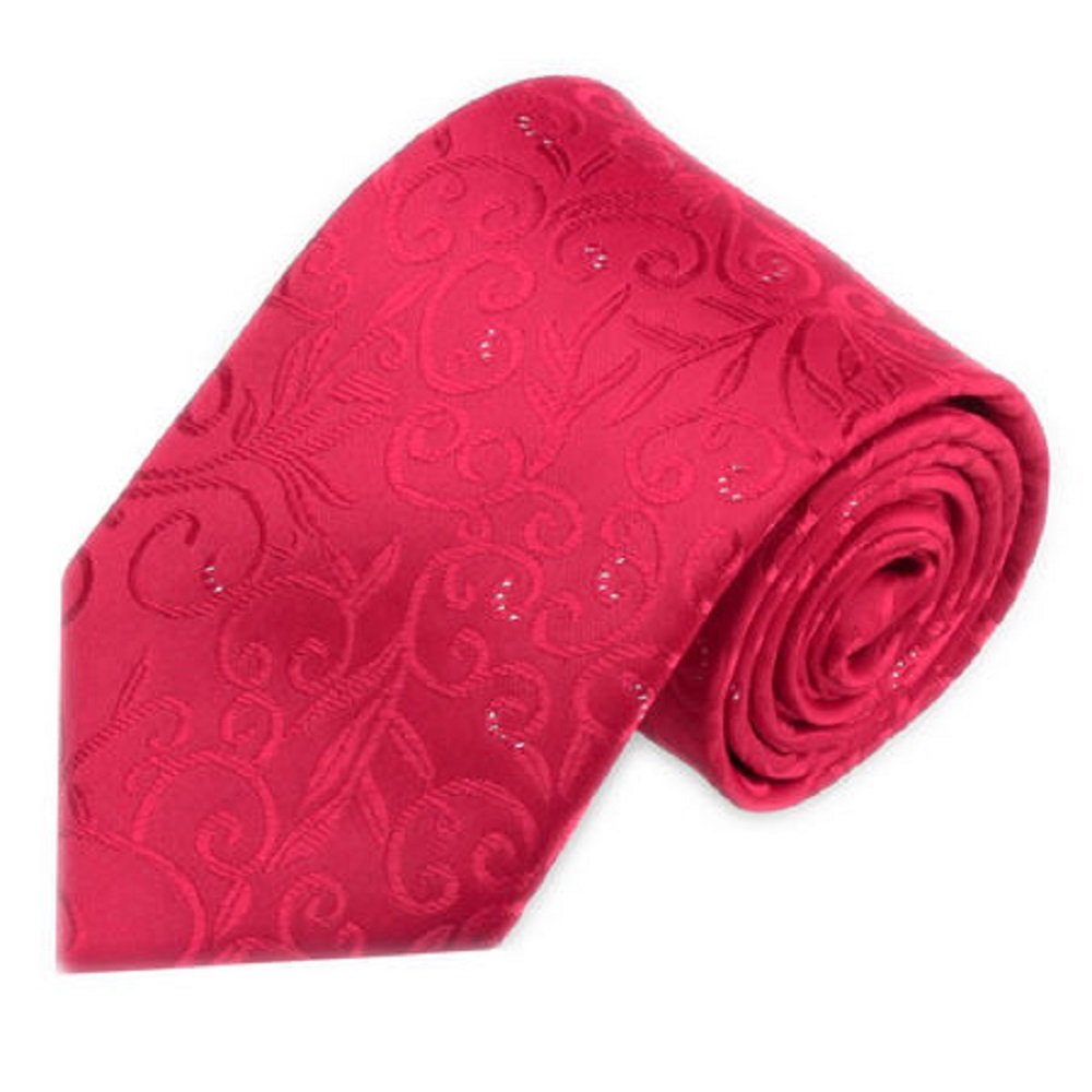 Men's Dot Woven Microfiber Men's Tie - Red