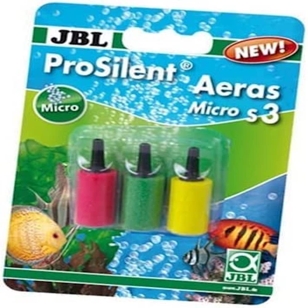 JBL ProSilent Aeras Micro S3, Set of 3 coloured air stones for fine air bubbles in aquariums