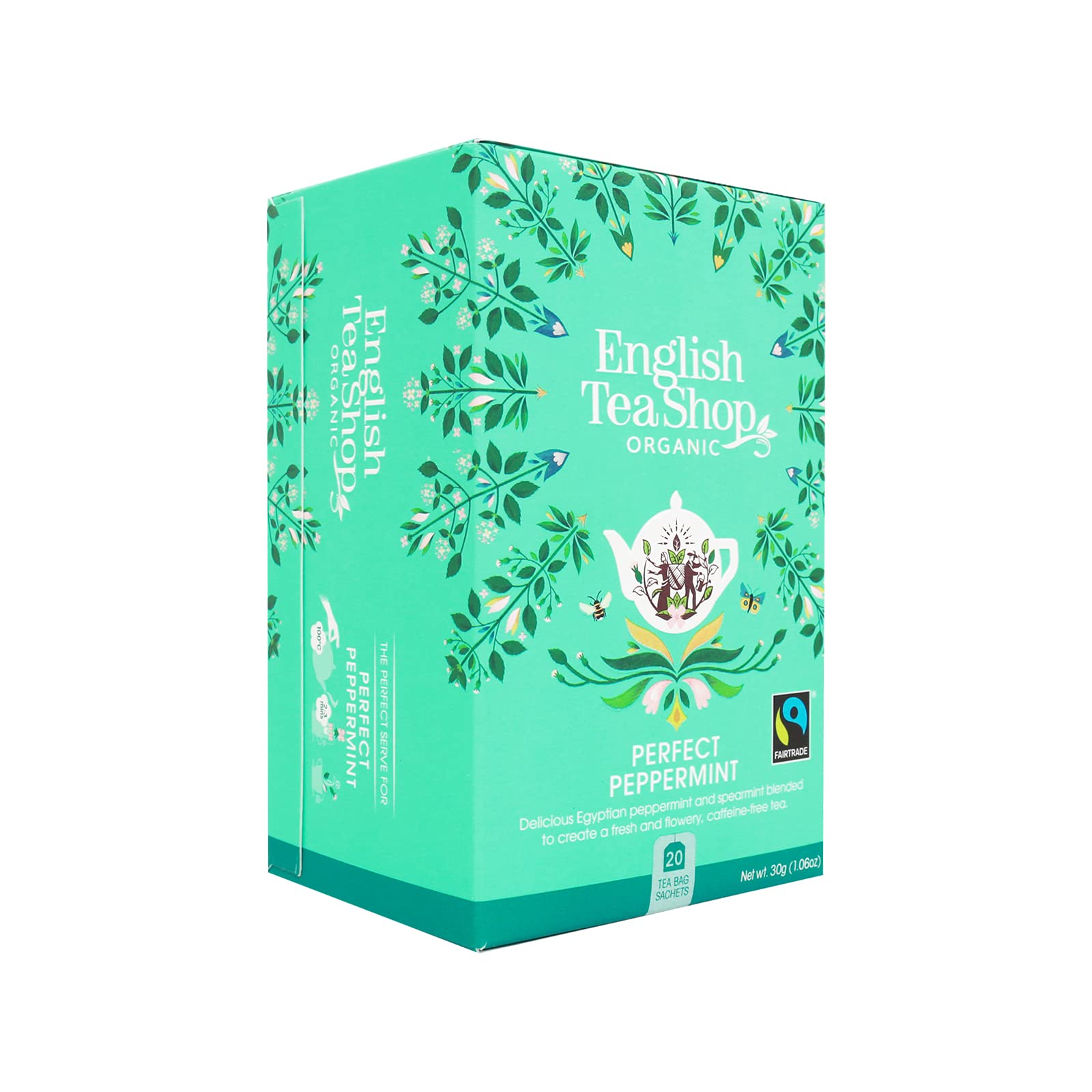 English Tea ShopOrganic Perfect Peppermint | Strong & Intense Mint For Refreshing Fresh & Flowery Flavour | Caffeine-Free | 20 Tea Bags