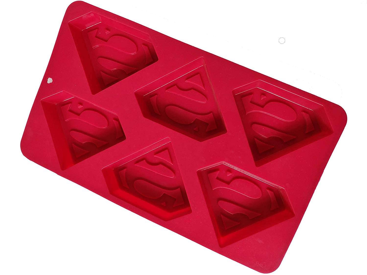 Vedini 6 Cavity Superman Symbol Soap Making Silicone Mould | Flexible Food Grade Silicone Mold for DIY Cookie, Chocolate, Candy, Cupcake, Cake Decoration, Desserts (Appox 100gm)(Multicolor) JKB-360