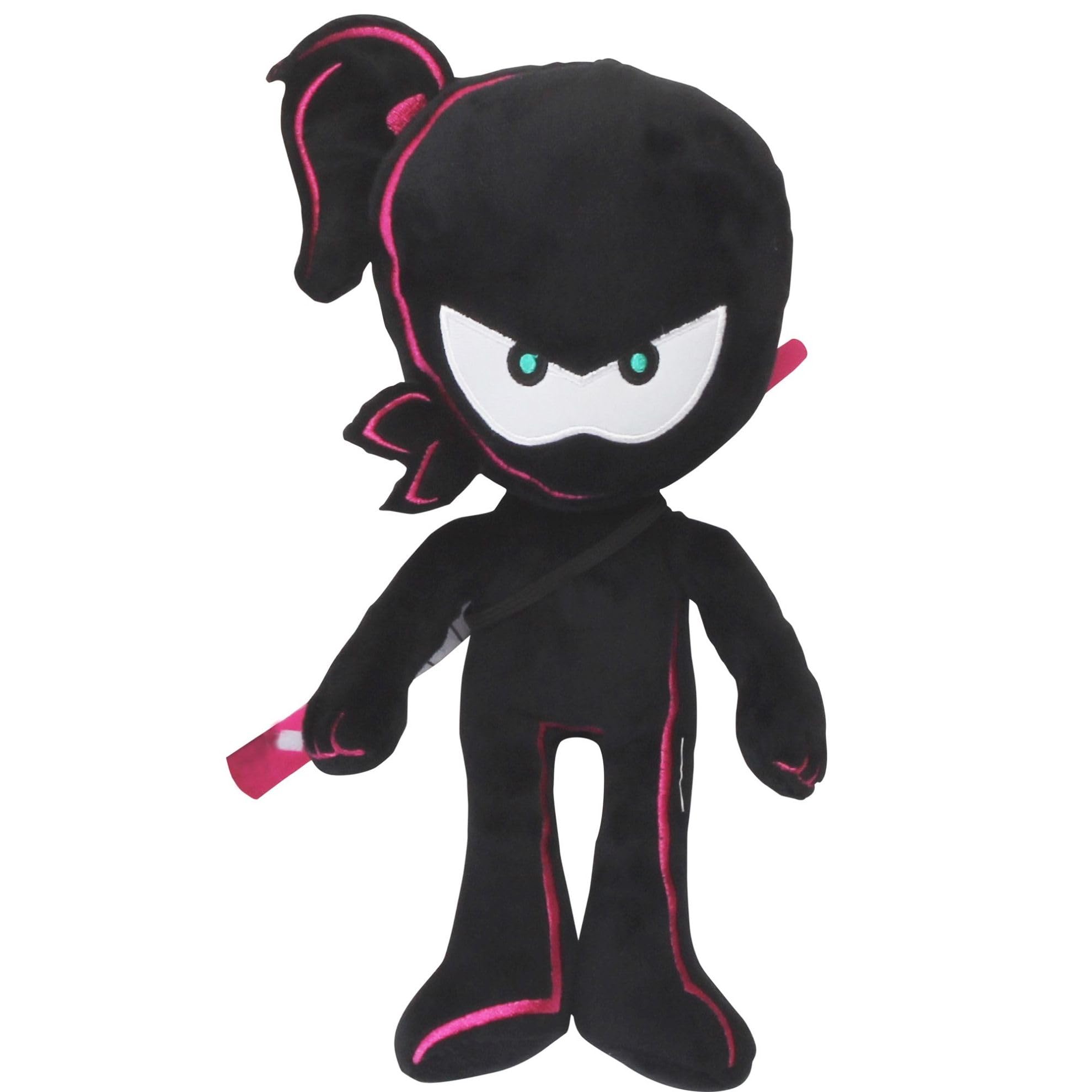 Ninja Kids Payton Plush Doll Ninja Buddy Figure Payton Stuffed Animal Toy with Removable Signature Toy 12 Inch (Payton), Black