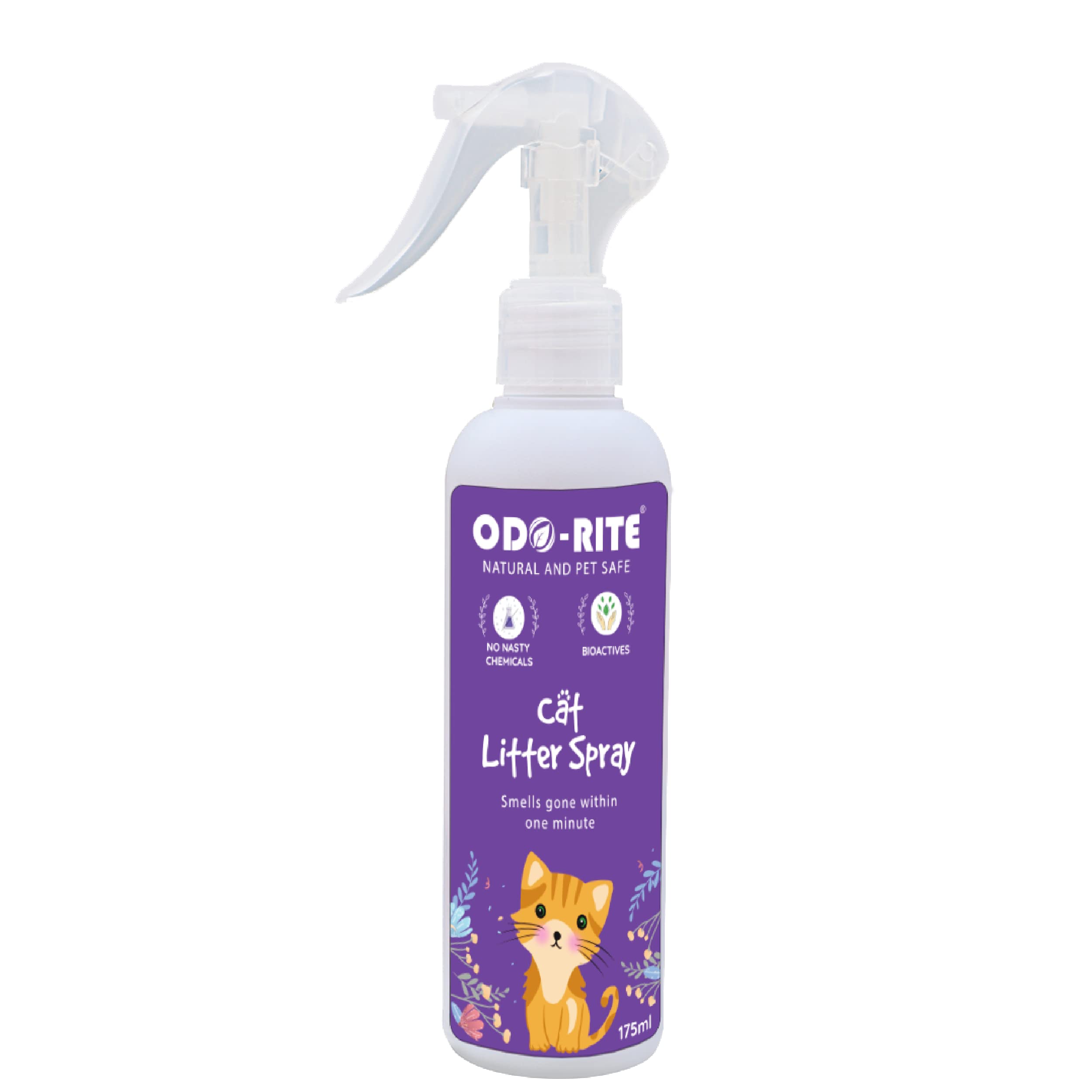 ODO-RITE Cat Litter Spray, Odour Eliminator (175 ml) Removes Smell from Litter Box,Silky Fresh