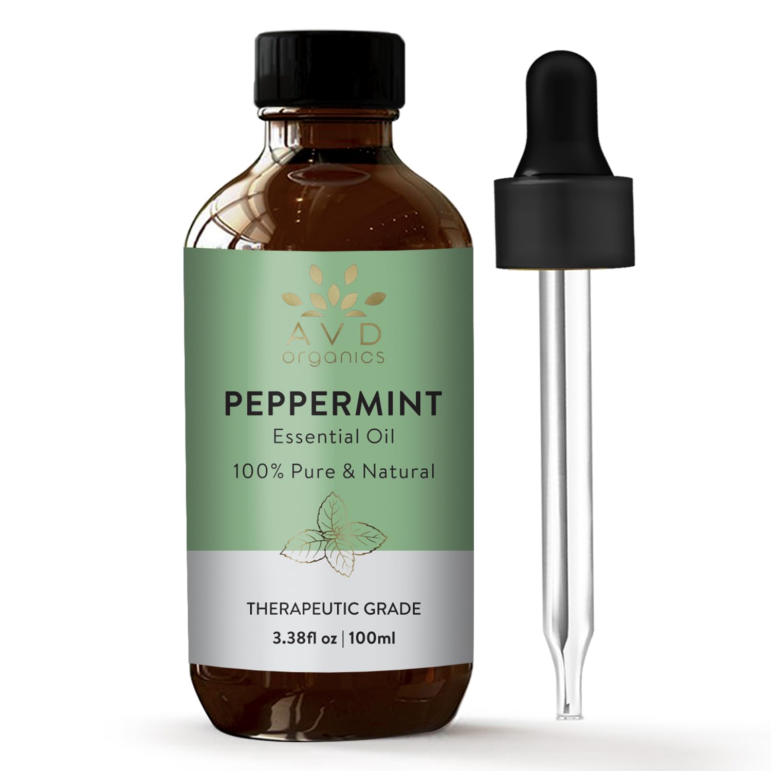 Peppermint Oil - 100% Pure and Undiluted Mentha Piperita Oil | Therapeutic Grade Aromatherapy Essential Oil Peppermint | for Hair, Diffuser, Relaxation, Focus - 3.38 fl. Oz