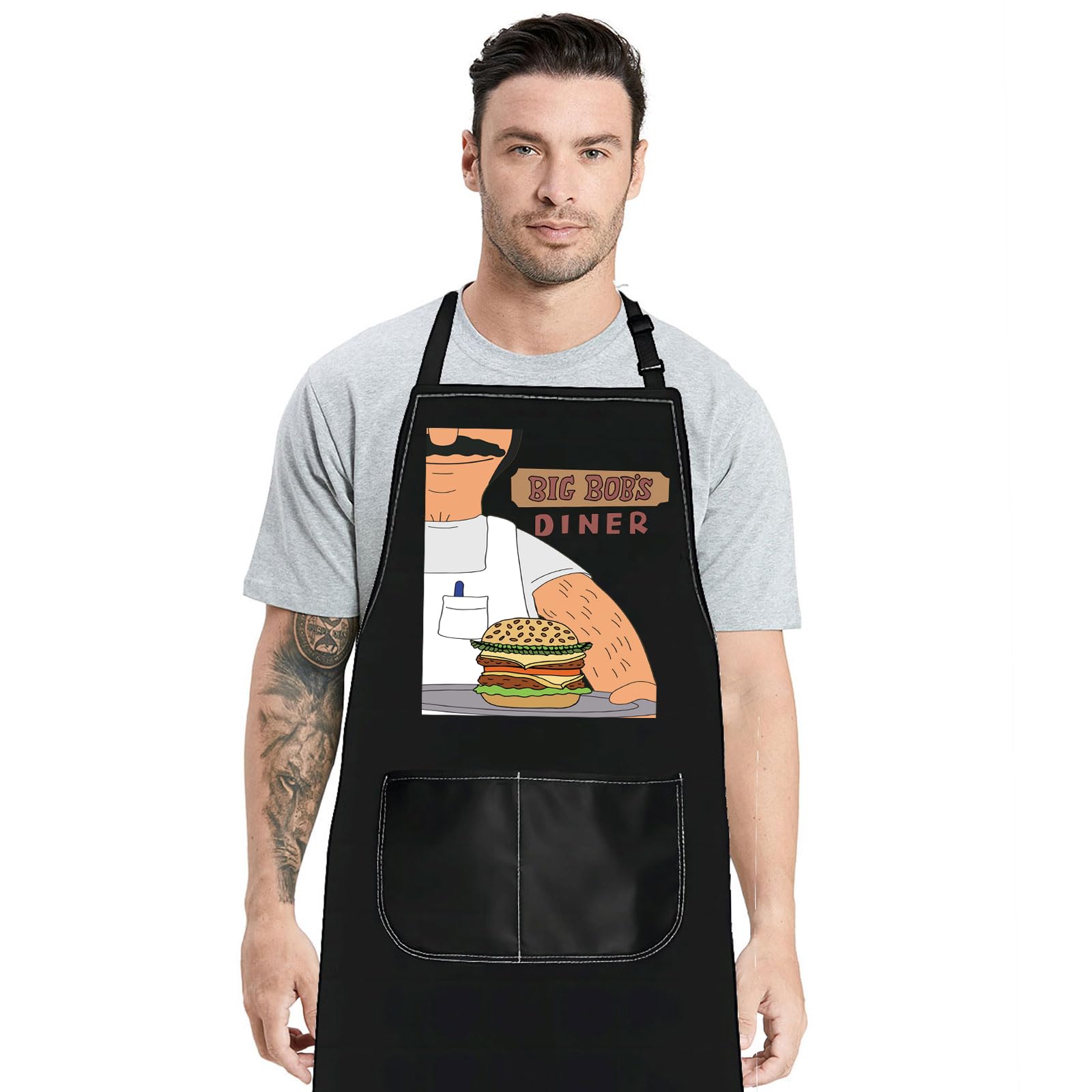 JNIAP Bob Belcher Apron Bob Belcher Fans Gifts Bob’s Family Kitchen Apron Bob’s TV Show Merchandise Bob And Linda Apron