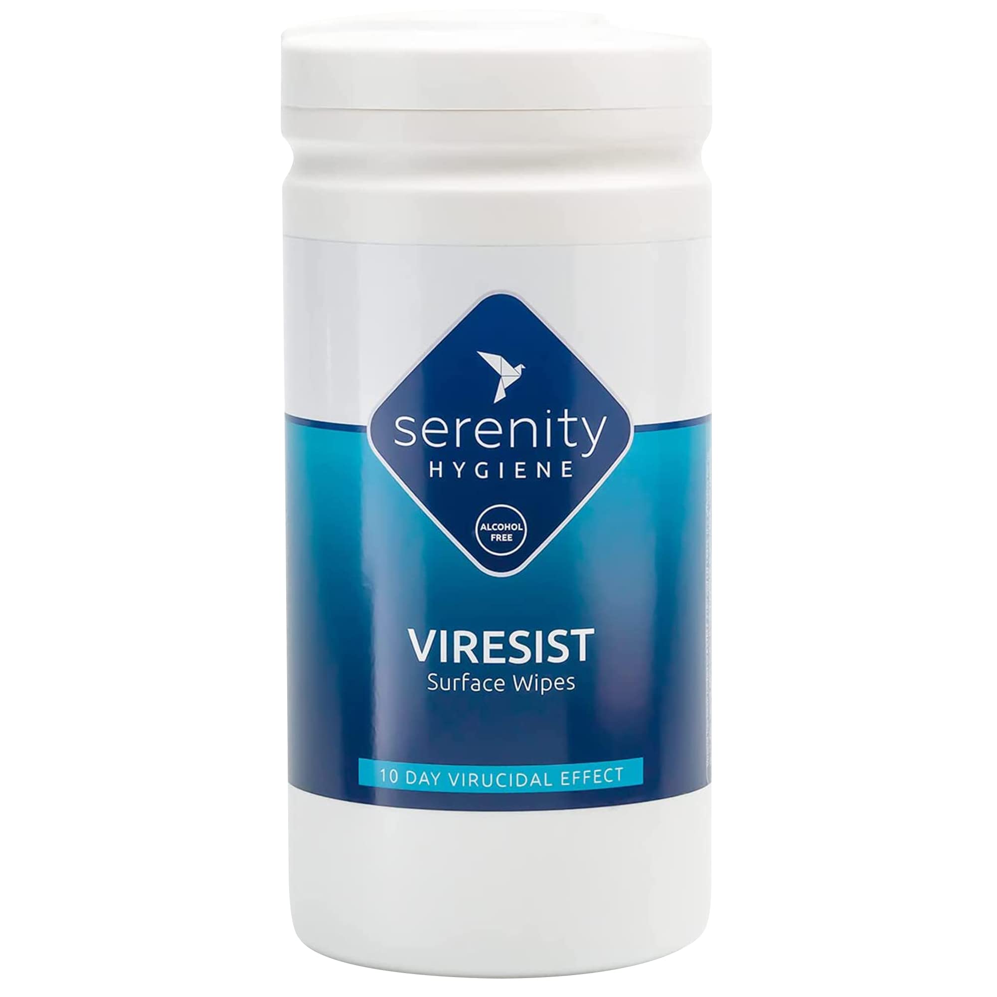 Antibacterial Surface Cleaning Wipes - Viresist 10 Day Residual Protection - Sanitising Surface Wipes for all Hard Surfaces- Made in UK - Refillable Tub of 150 Large Strong Wet Wipes - Tub Pack of 1