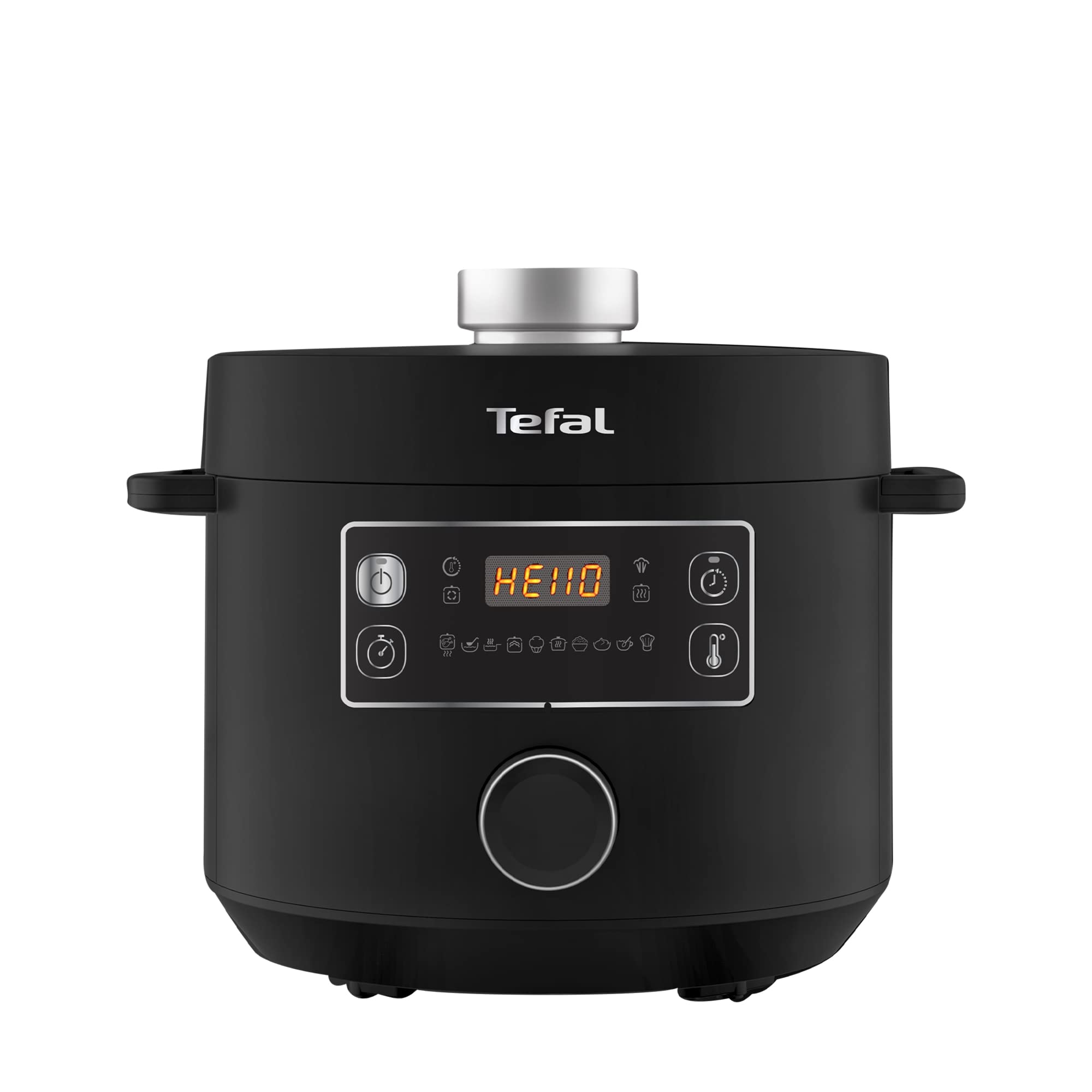 Tefal Turbo Cuisine Electric Pressure Cooker, 10 Programmes inc. stew, steam, bake, slow cooker, Rice cooker, 4.8L, 1000 W, Plastic, Black, CY754840