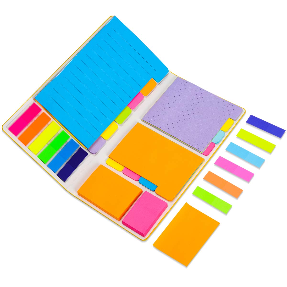 Sticky Notes Set Sticky Notes Divider Lined Dotted 410 Sheets Total Colourful Markers Bookmark with PET Index Lable