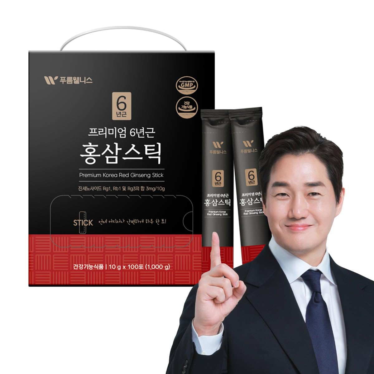 Korean Red Ginseng Sticks –Premium Red Ginseng Sticks – Liquid Portable Sticks with Korean Red Ginseng Extract No Preservatives (Ginseng [Ginsenoside 3mg] 100p)