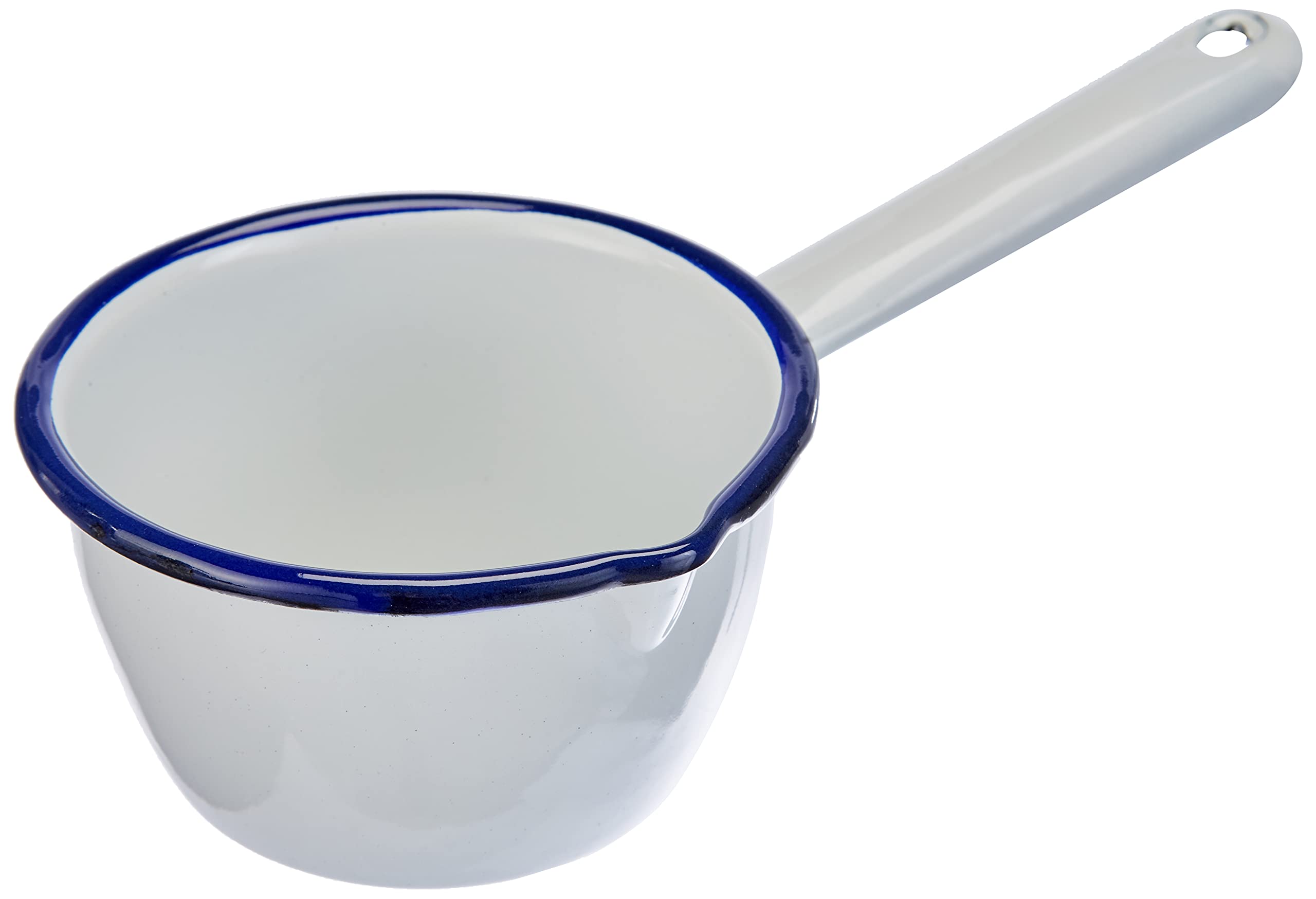 Ibili Blanca Conical Saucepan with Spout 10 cm white/Blue, enamelled steel, 10 x 10 x 6 cm