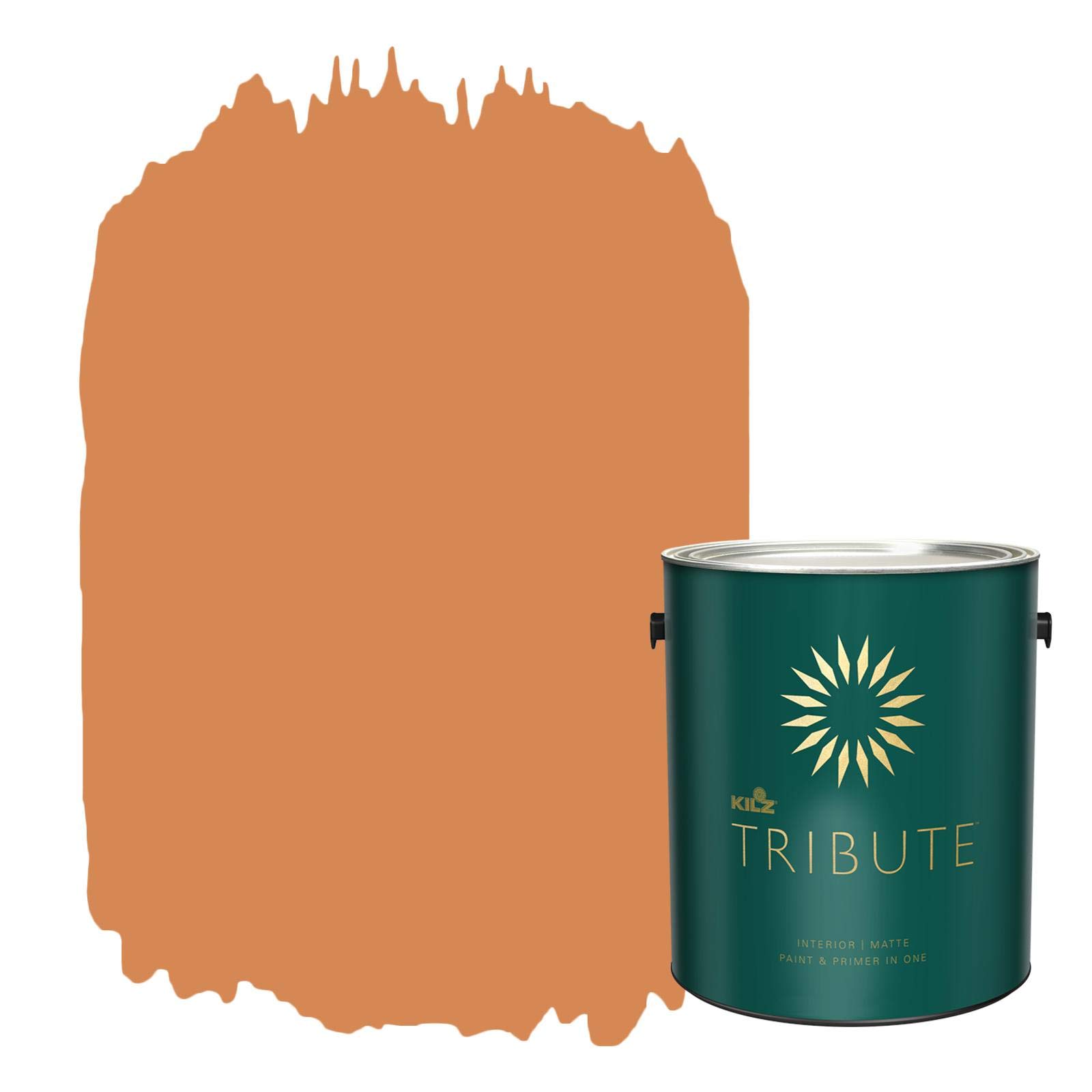 KILZ TRIBUTE Paint & Primer, Interior, Matte, Bright Marigold, 1 Gallon