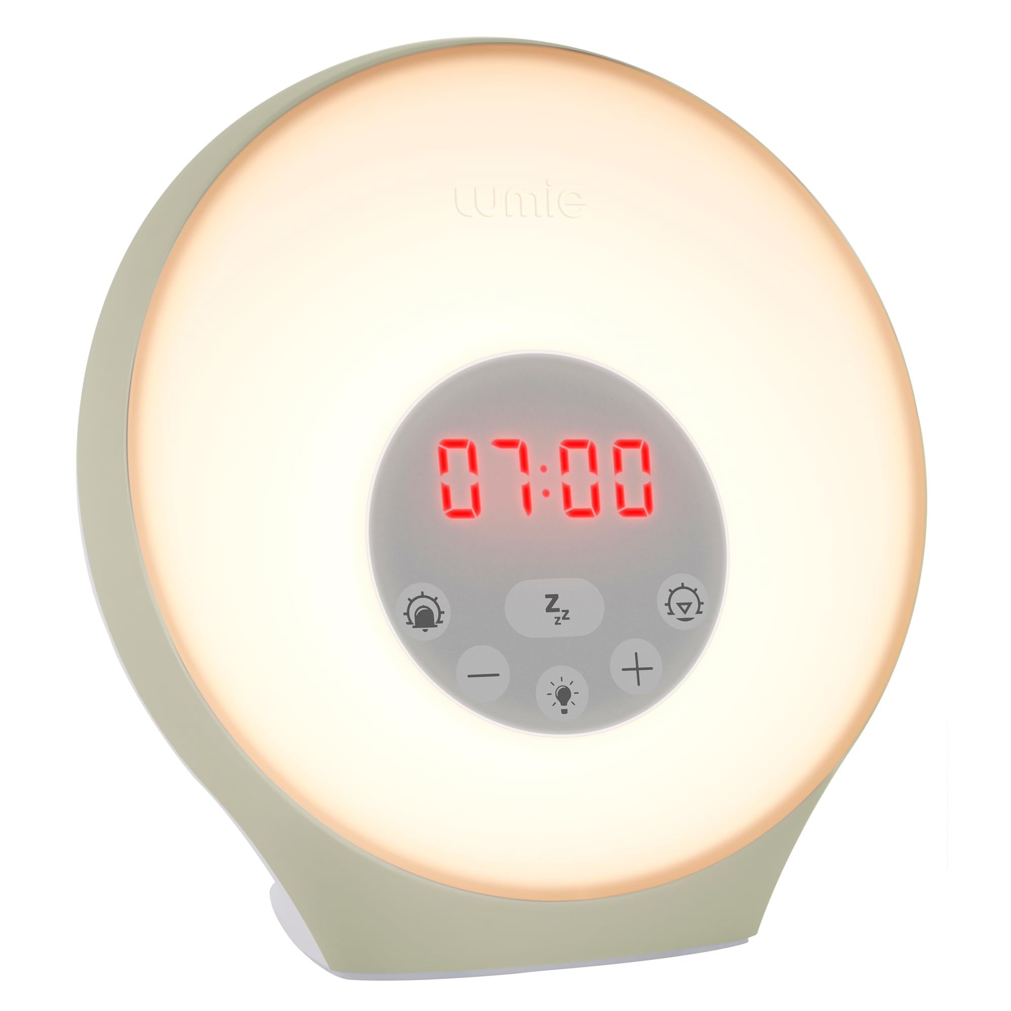 LumieSunrise Alarm - Sunrise Wake-up Alarm, Sunset Sleep Feature, Sounds and Mood Lighting, White