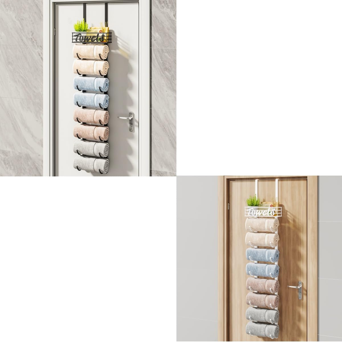 HapiRm2 Pack 9-Tier Over The Door Towel Racks for Bathroom