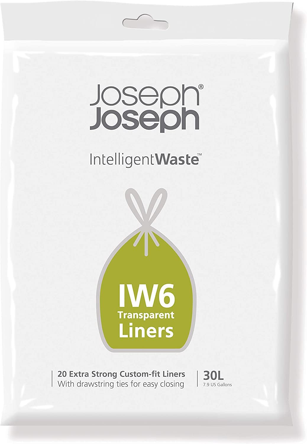 Joseph Joseph IW6 30-litre General Waste Liners (20 Pack) - Transparent, 30 LT