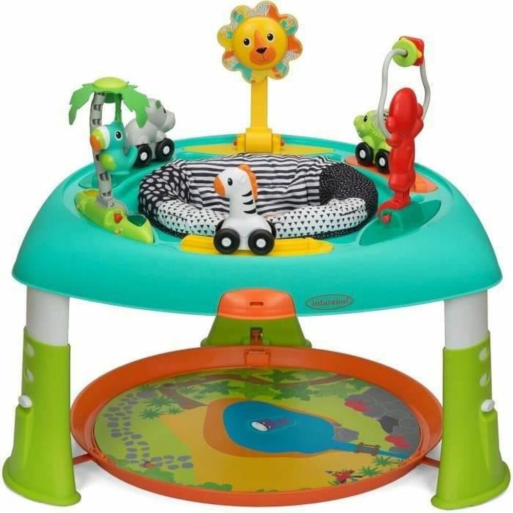 INFANTINO3-in-1 Spin & Stand Entertainer - 360 Seat and Activity Table with Simple Store-Away Design, Multi-Coloured