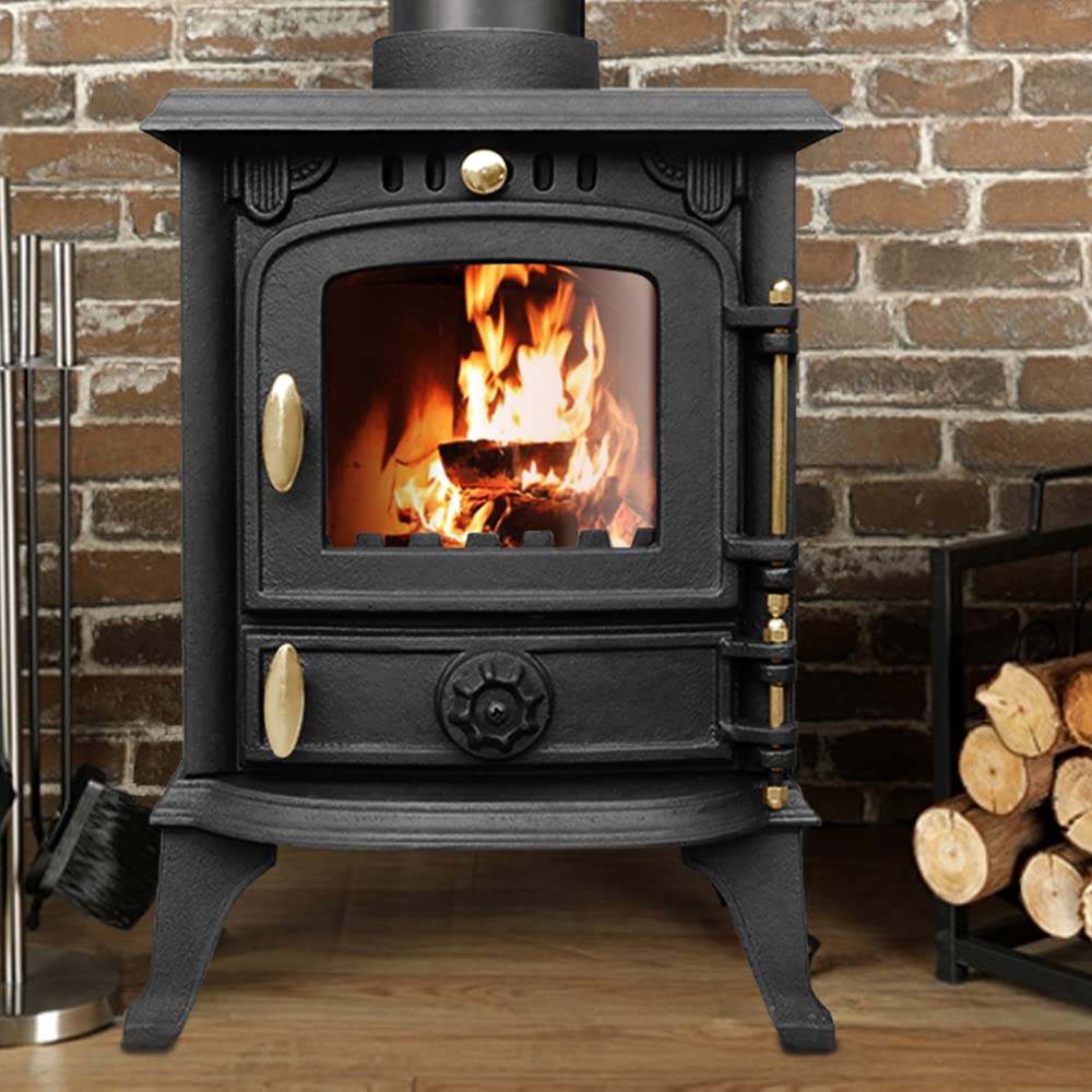 NRG 4.5KW Eco Design Stove MultiFuel Cast Iron Fireplace Portable Defra Approved