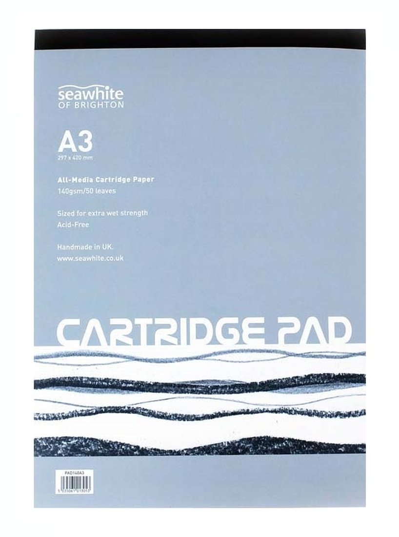 Drawing Sketching Cartridge Paper A3 Pad - 50 Sheets 140 Gsm - Acid Free - Suitable for Pencils, Pens, Light Watercolour Washes, All Media - Ideal for Students and Professional Artists