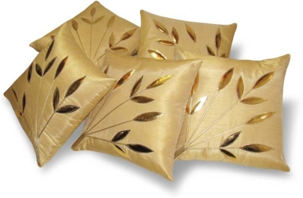 GenericDesi Hault Floral Cushion Covers 16x16 Set of 5 Beige Color (40cm x 40cm)