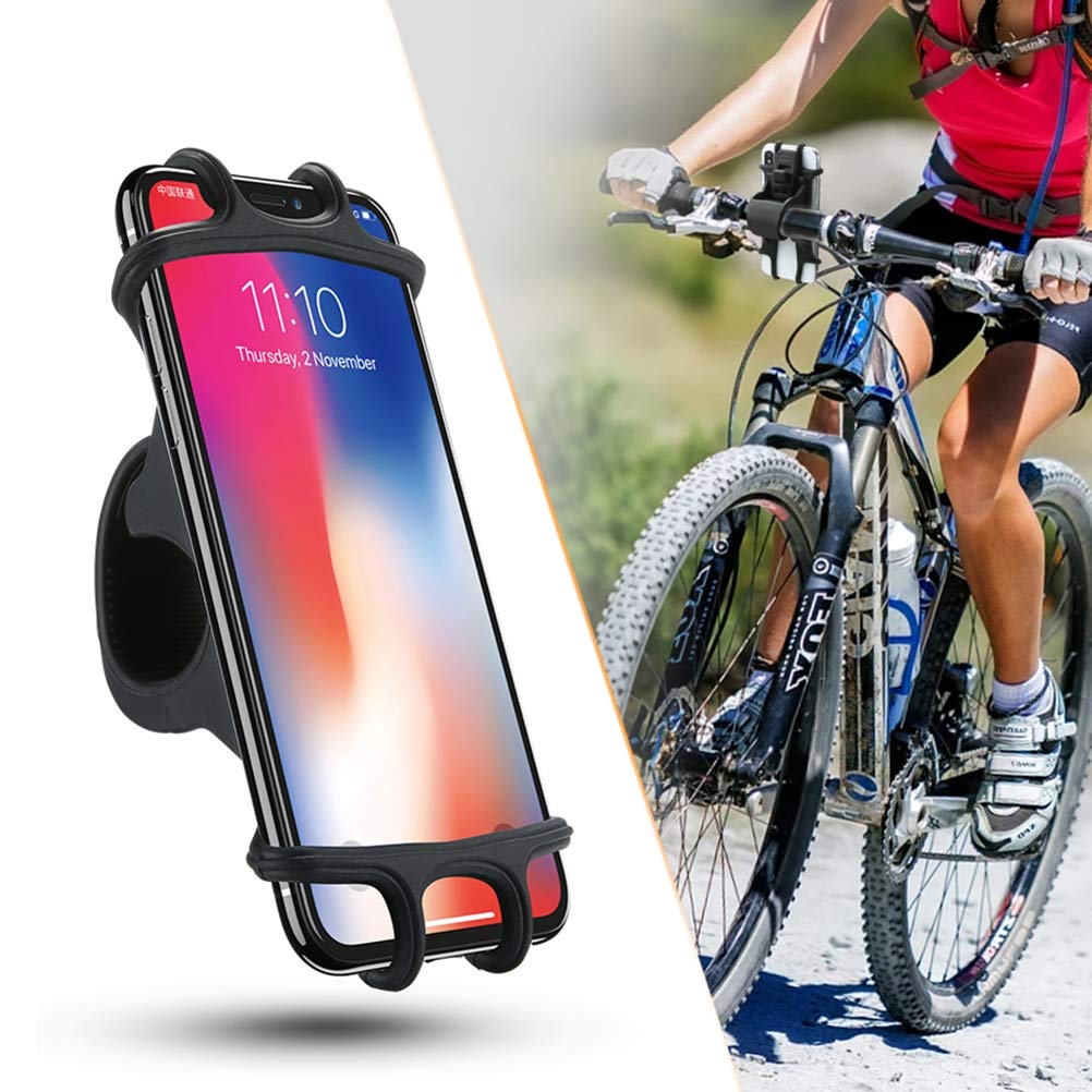 Handlebar Bicycle Mount Silicone Holder Bike Non-Slip Strap Shockproof Q7L Compatible with Samsung Galaxy Fold Alpha A9 A70 A6 A50 A20 A10e - Sonim XP8 XP3 - Sony Xperia 1 - Wiko Ride