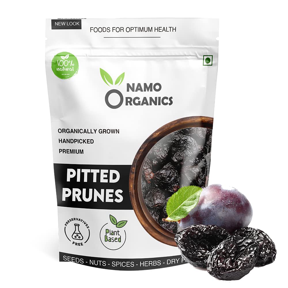 Namo Organics - Pitted Dried Prunes - 500 Gm - Without added Sugar | Unsweetened Dry Fruits (No Preservatives & Additives)