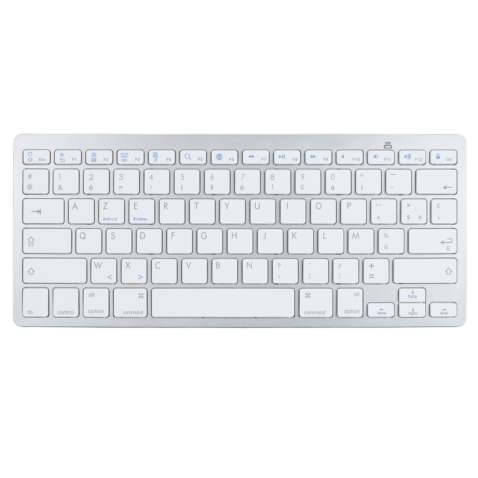 Diyeeni Bilingual Keyboard Portable Thin for German French Spanish Italian Keyboard, Bluetooth Keyboard Compatible with iOS, Android, Windows, OS (French AZERTY Layout)