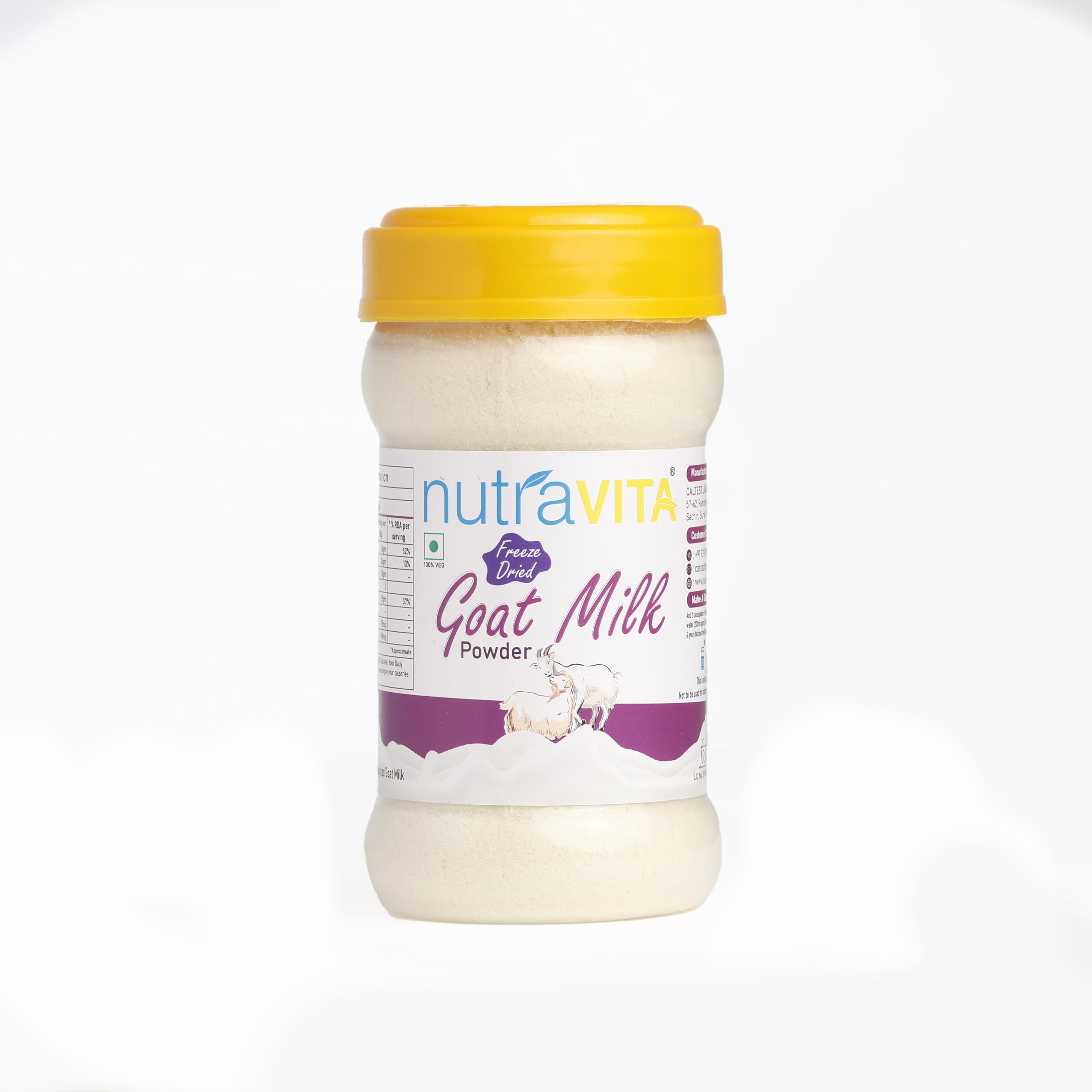 Nutra Vita Goat Milk Powder | Freeze Dried |100Grams |Pure and Natural |Organic