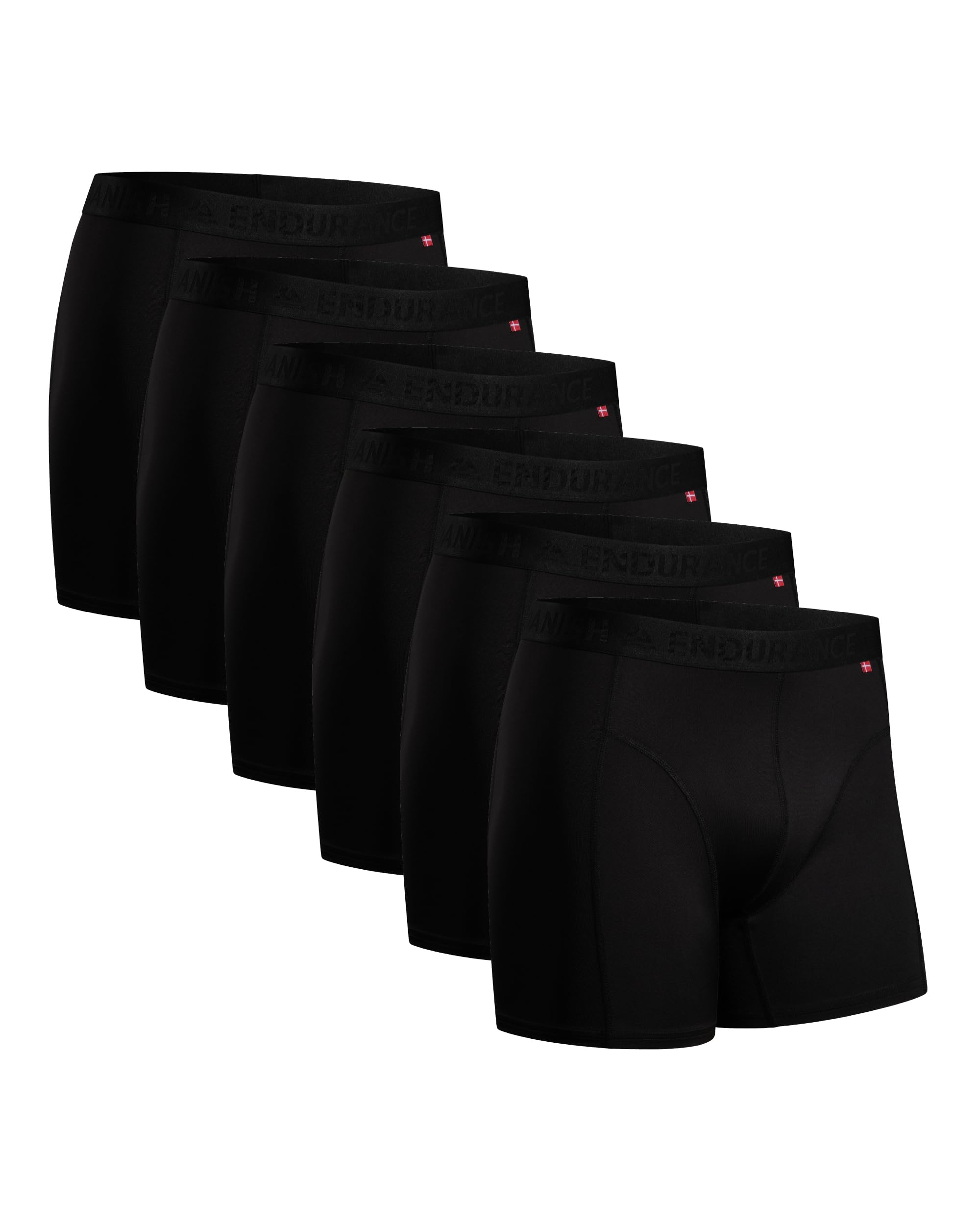 DANICH ENDURANCE Men's Active Underwear, Sports Performance Boxer Briefs, 6-Pack