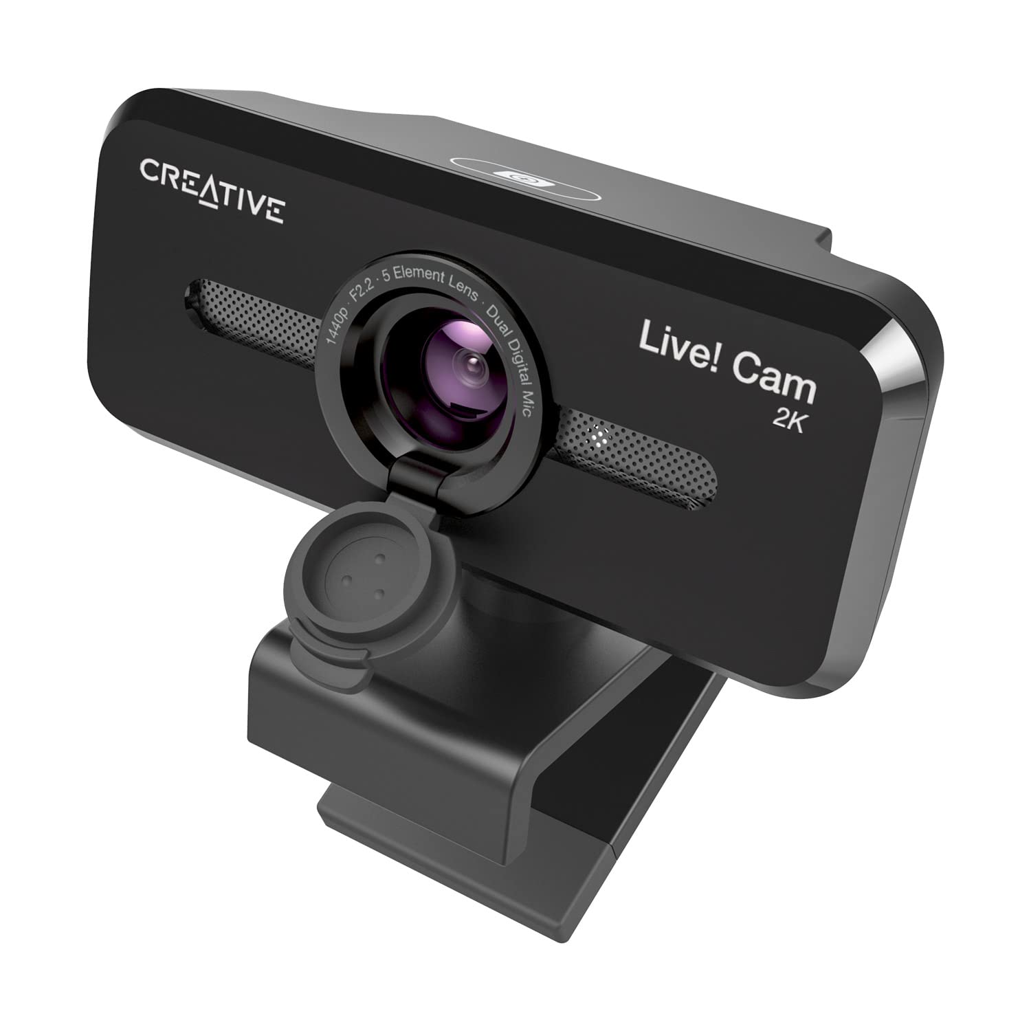 Creative Live! Cam Sync V3 2K QHD USB Webcam with 4x Digital Zoom and Microphones, 1080p HD, Up to 95° Field of View, Lens Cover, for PC and Mac