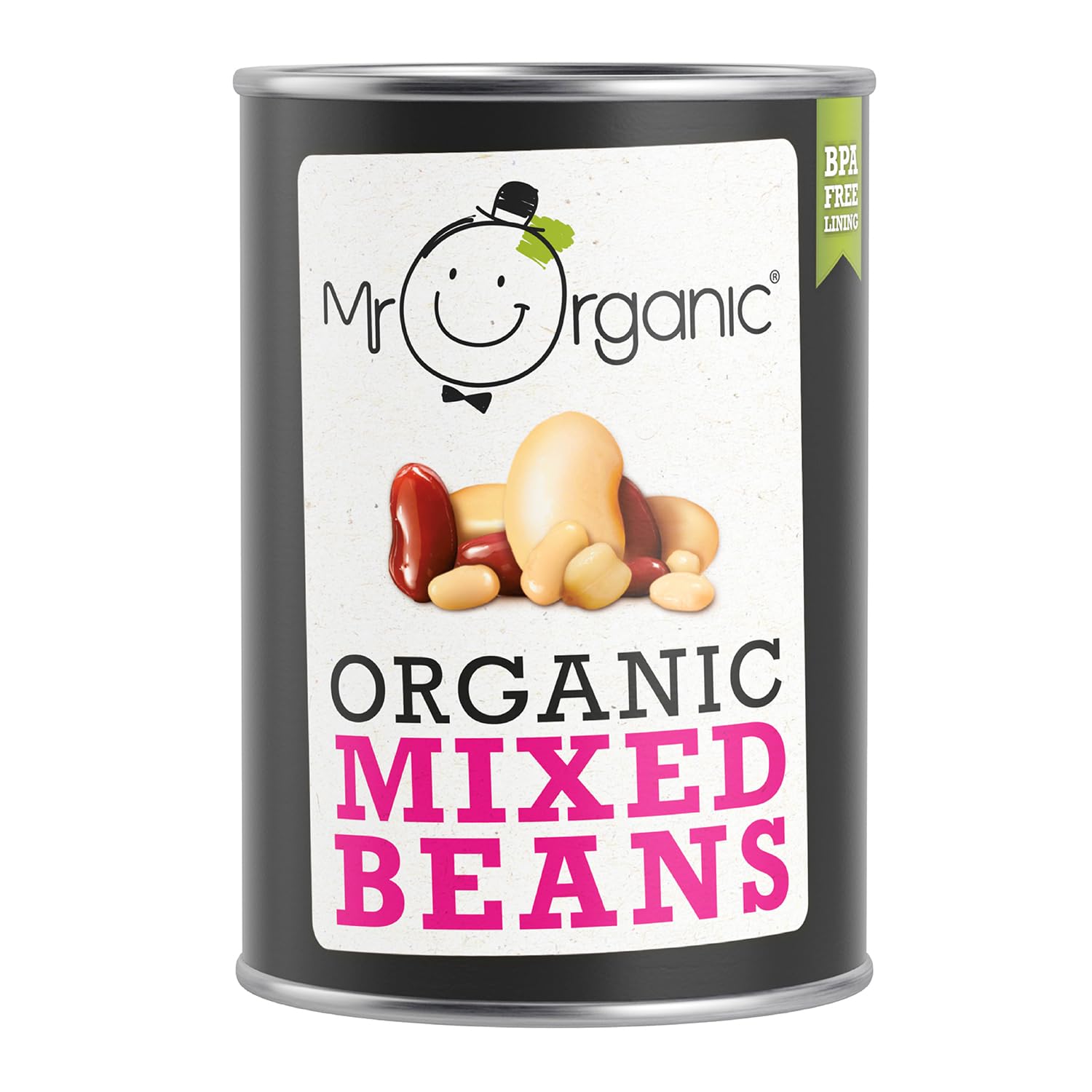 Mr Organic - Mixed Beans 400g - Organic. High in Protein & Fibre - Ready to Eat - Perfect for Salads, Stews, and Soups - Non-GMO and Gluten-Free