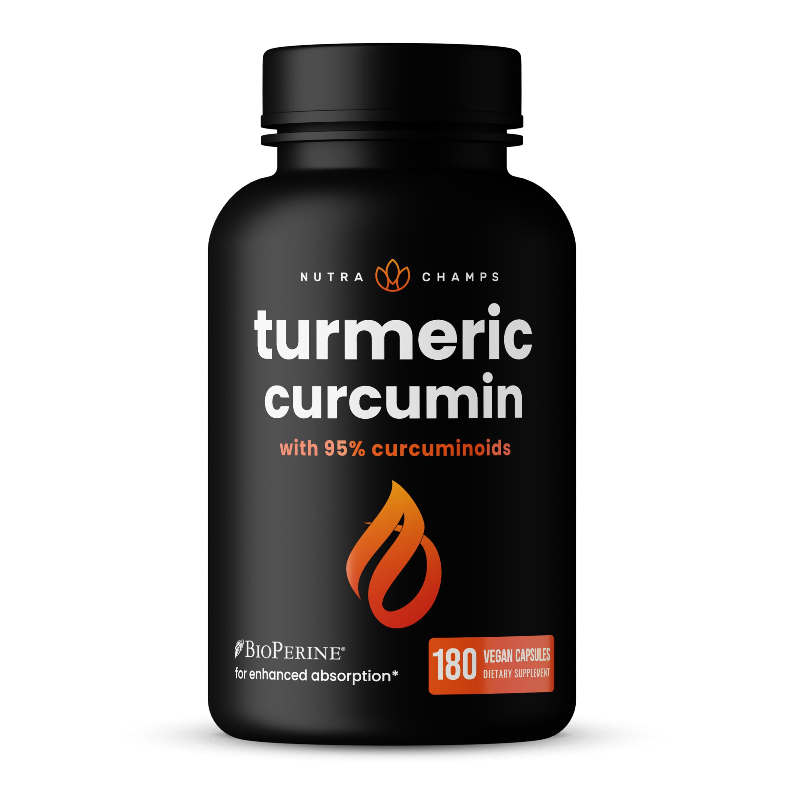 Turmeric Curcumin with Black Pepper Extract 1500mg | 95% Curcuminoids Extra Strength Turmeric Supplement for Joint Health, Brain, Heart & Immune Support | Vegan & Non-GMO | 180 Turmeric Capsules