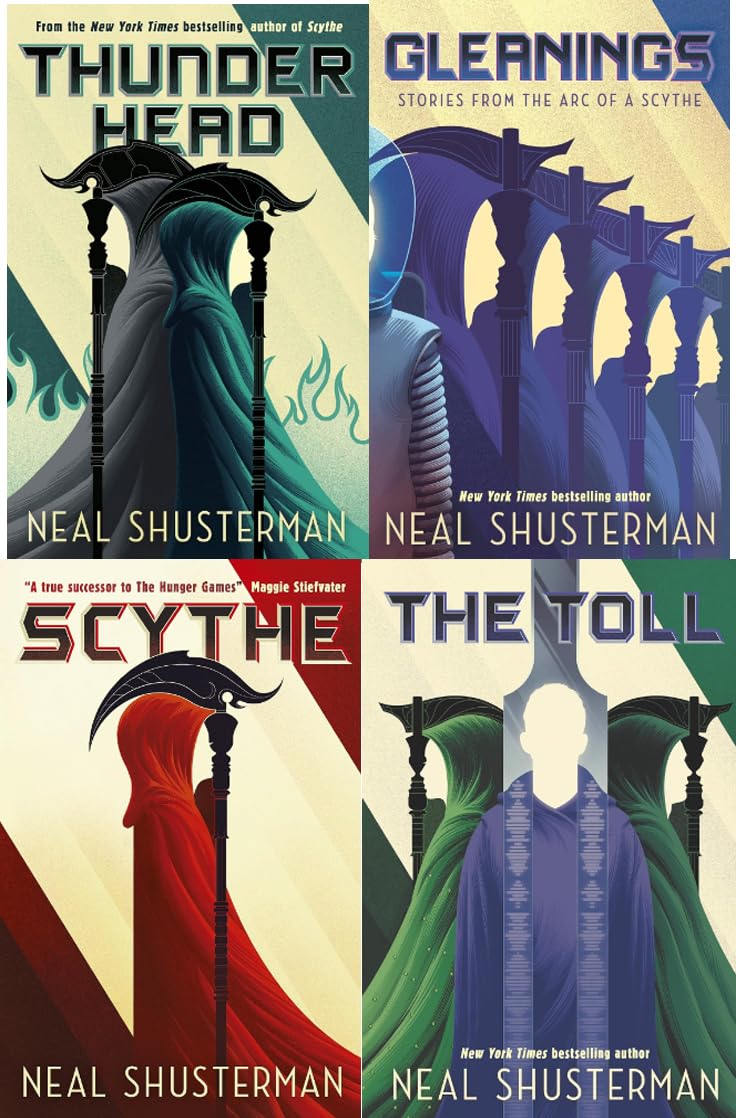 Arc of a Scythe Series 4 Books Collection Set Neal Shusterman Scythe (The Toll,Thunderhead, Scythe, Gleanings)