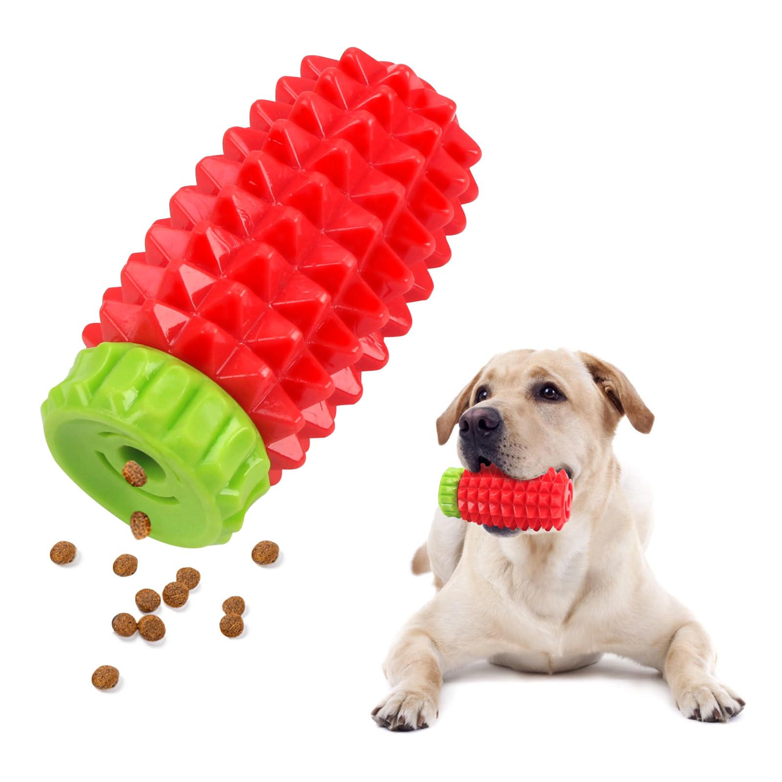 JoyfiaDog Interactive Chew Toy, Food & Treat Dispensing, Fun to Chew, Chase & Fetch, IQ Mental Stimulation & Enrichment, Boredom Buster for Small Medium & Large Breeds, Rubber Teething Dog Toys