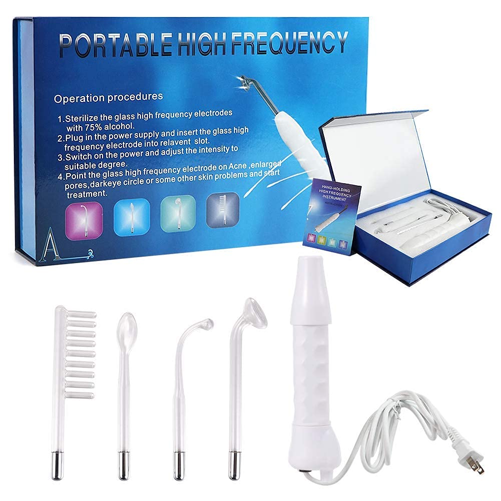 Portable Beauty Equipment,High Frequency Facial Machine,Handheld Skin Therapy Machine,Blemish & Spot Control, Skin Tightening & Radiance, Wrinkle Reducing Skin Therapy Wand,Anti-Aging,Skin Tightening